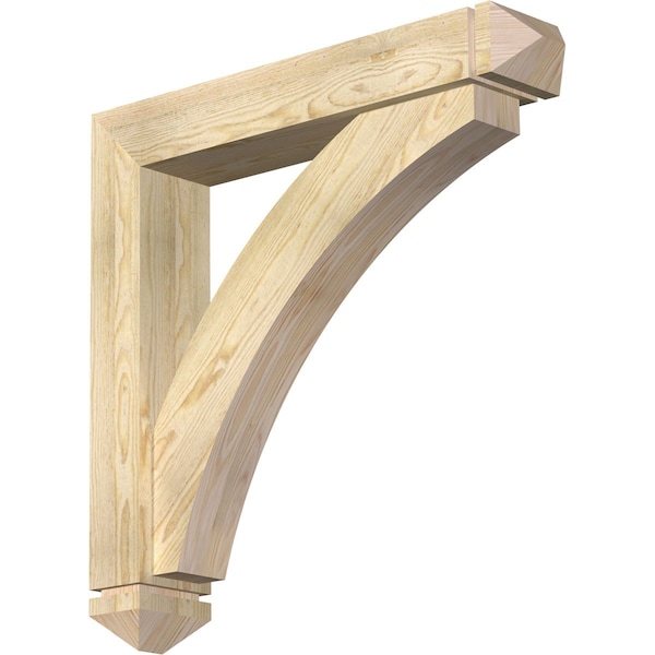 Ekena Millwork Thorton Arts and Crafts Rough Sawn Bracket w/ Offset Brace, Douglas Fir, 6"W x 32"D x 32"H BKT0604X32X32THR03RDF - main